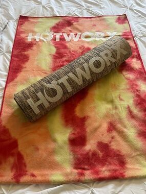 HotWorx Red Orange Tie-Dye Workout Towel with Logo